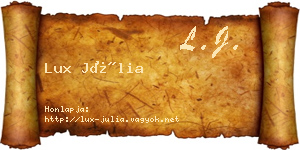 Lux Júlia névjegykártya
