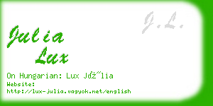 julia lux business card